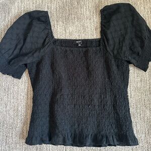 Madewell Black Puff Sleeve Top M